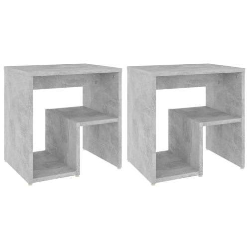 VidaXL vidaXL 2x Bed Cabinets Concrete Grey Engineered Wood Side Table Nightstand 2