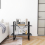 VidaXL vidaXL Solid Pine Wood 2-Tier Book Cabinet Grey Home Bookcase Storage Rack 4