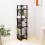 VidaXL vidaXL Solid Pine Wood 4-Tier Book Cabinet Grey Office Storage Rack Bookcase 4
