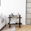 VidaXL vidaXL Solid Pine Wood 2-Tier Book Cabinet Black Home Bookcase Storage Rack 4