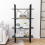 VidaXL vidaXL Solid Pine Wood 4-Tier Book Cabinet Grey Home Bookcase Storage Rack 4