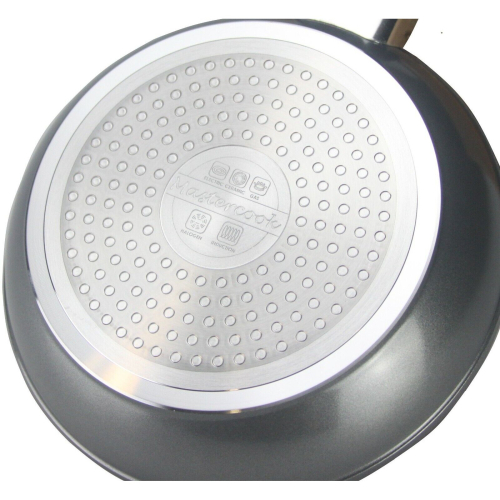 (26cm - Grey Base) Non Stick Frying Pan Induction Marble Effect 1