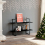 VidaXL vidaXL Solid Pine Wood 2-Tier Book Cabinet Black Home Bookcase Storage Rack 4