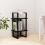 VidaXL vidaXL Solid Pine Wood 2-Tier Book Cabinet Black Office Storage Rack Bookcase 4