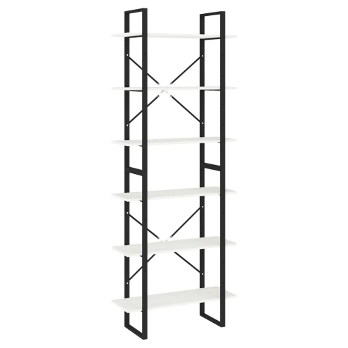 VidaXL vidaXL Solid Pine Wood High Cabinet White Standing Shelf Storage Book Rack 2