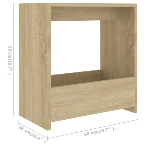 VidaXL vidaXL Side Table Sonoma Oak Engineered Wood Magazine Coffee Storage Table 2