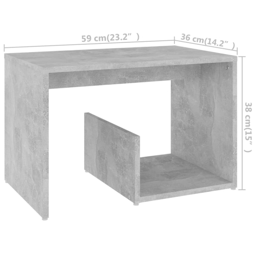 VidaXL vidaXL Side Table Concrete Grey Engineered Wood Coffee Table Magazine Rack 2