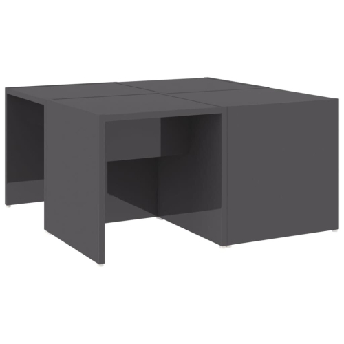 VidaXL vidaXL 4x Coffee Tables High Gloss Grey Engineered Wood Indoor End Sofa Table 2