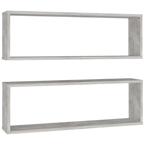 VidaXL vidaXL 2x Wall Cube Shelf Concrete Grey Engineered Wood Hanging Floating Shelf 2
