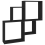 VidaXL vidaXL Wall Cube Shelf Black Engineered Wood Indoor Floating Hanging Shelf 3