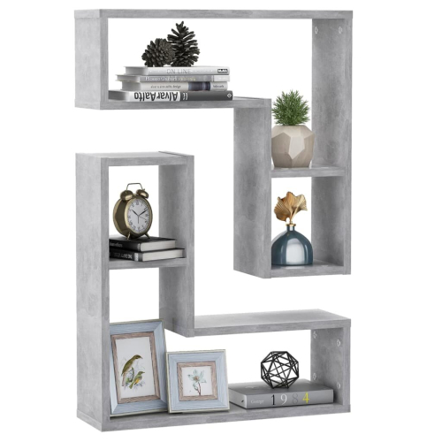 VidaXL vidaXL 2x Wall Shelf Concrete Grey Engineered Wood Wall-Mounted Hanging Shelf 2