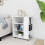 VidaXL vidaXL Rolling Cabinet White Engineered Wood Office Drawer Rolling Cabinet 8