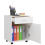 VidaXL vidaXL Rolling Cabinet White Engineered Wood Office Drawer Rolling Cabinet 4