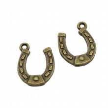 100pcs- Antique Bronze 2 Sided HorseShoe Charms Pendant 15x12mm