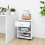 VidaXL vidaXL Rolling Cabinet White Engineered Wood Drawer Rolling Office Cabinet 4