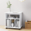 VidaXL vidaXL Rolling Cabinet White Engineered Wood Drawer Rolling Office Cabinet 4