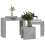 VidaXL vidaXL 3x Nesting Coffee Tables Concrete Grey Engineered Wood Couch End Table 9