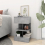 VidaXL vidaXL Bedside Cabinet Concrete Grey Engineered Wood Table Storage Cabinet 4