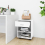 VidaXL vidaXL Rolling Cabinet High Gloss White Engineered Wood Drawer Rolling Cabinet 4