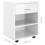 VidaXL vidaXL Rolling Cabinet High Gloss White Engineered Wood Drawer Rolling Cabinet 9