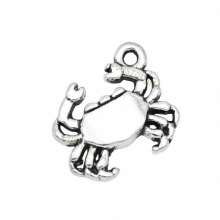 70pcs-Antique Tibetan Silver Crab Charms Pendant 16x15mm