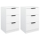 VidaXL (white, 2) vidaXL Bedside Cabinets Night Stand End Table Side Table Bed Drawer Cabinet 4