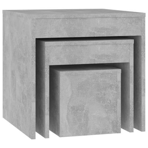 VidaXL vidaXL 3x Nesting Tables Concrete Grey Engineered Wood Living Room Side Table 2