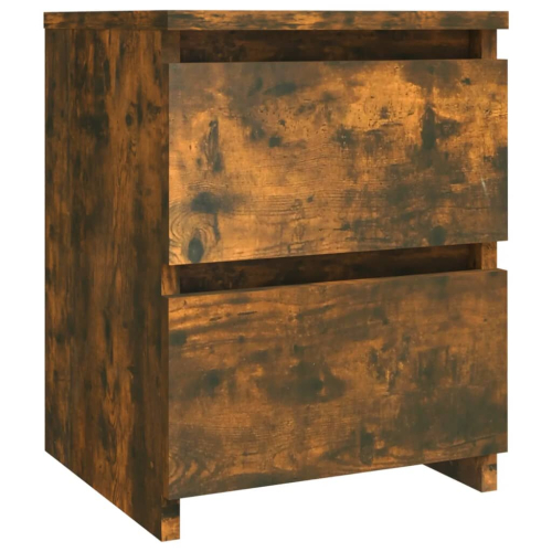 VidaXL (smoked oak, 1) vidaXL Bedside Cabinet Nightstand End Table Bed Side Table Engineered Wood 2