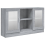 VidaXL (grey sonoma) vidaXL Vitrine Cabinet Sideboard Storage Organiser Cupboard Engineered Wood 4
