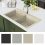 VidaXL vidaXL Granite Kitchen Sink Double Basins Beige Basket Strainer Basin Bowl 4