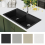 VidaXL vidaXL Overmount Kitchen Sink Double Basin Granite Black Plumbing Fixture 5