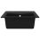 VidaXL vidaXL Kitchen Sink with Overflow Hole Oval Black Granite Drainer Waste Kit 7