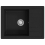 VidaXL vidaXL Kitchen Sink with Overflow Hole Oval Black Granite Drainer Waste Kit 3