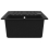 VidaXL vidaXL Granite Kitchen Sink Single Basin with Drainer Reversible Black Fixture 7