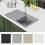 VidaXL vidaXL Granite Kitchen Sink Single Basin with Drainer Reversible Grey Fixture 5