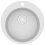VidaXL vidaXL Granite Kitchen Sink Single Basin Round White Basket Strainer Basin 3