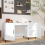 VidaXL (High gloss white) vidaXL Desk Engineered Wood Office Computer Study Writing Desk Multi Colours 4