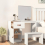 VidaXL (White) vidaXL Solid Wood Pine Dressing Table Wooden Desk Cosmetic Table Multi Colours 5