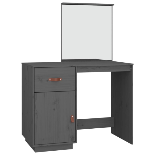 VidaXL (Grey) vidaXL Solid Wood Pine Dressing Table Wooden Desk Cosmetic Table Multi Colours 2