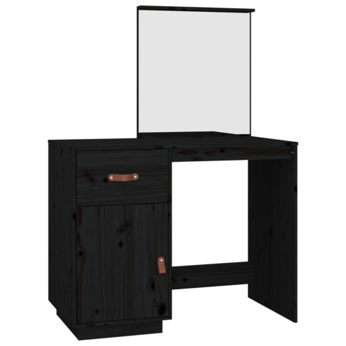 VidaXL (Black) vidaXL Solid Wood Pine Dressing Table Wooden Desk Cosmetic Table Multi Colours 2