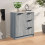 VidaXL (grey sonoma) vidaXL Sideboard Console Cabinet Storage Cupboard Highboard Engineered Wood 9