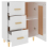 VidaXL vidaXL Sideboard High Gloss White Engineered Wood Side Cabinet Home Organiser 8