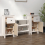 VidaXL vidaXL 2x Solid Wood Pine Sideboards White Cabinet Cupboard Home Organiser 4