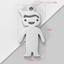 10pcs/Lot 316L Stainless Steel Mirror Polish Steel Boy and Girl Charms for Jewelry Making DIY Accessories