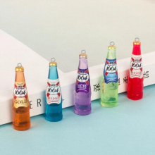 100pcs Resin Pendant Mini Drinks Bottle Charms For Jewelry Making Earring Necklace Keychain DIY Craft Accessories