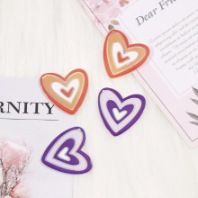 Newest 40pcs 35*35mm Colorful Heart Resin Charms DIY Jewelry Findings Earring Necklace Bracelet Pendants Ornament Accessories
