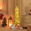 Costway 5 FT Pre-Lit Christmas Tree Slim Pencil Xmas Tree w/ 150 LED Lights 8
