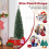 Costway 5 FT Pre-Lit Christmas Tree Slim Pencil Xmas Tree w/ 150 LED Lights 5