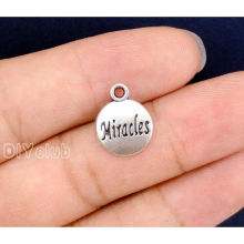 120pcs- Antique Tibetan Silver Miracles Charms Pendant 15x12mm