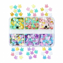 Rabbits Glitter Confetti Epoxy Resin Mold Filler Nail Sequin Glitter Flake Nail Decor Bunny Resin Filling Materials